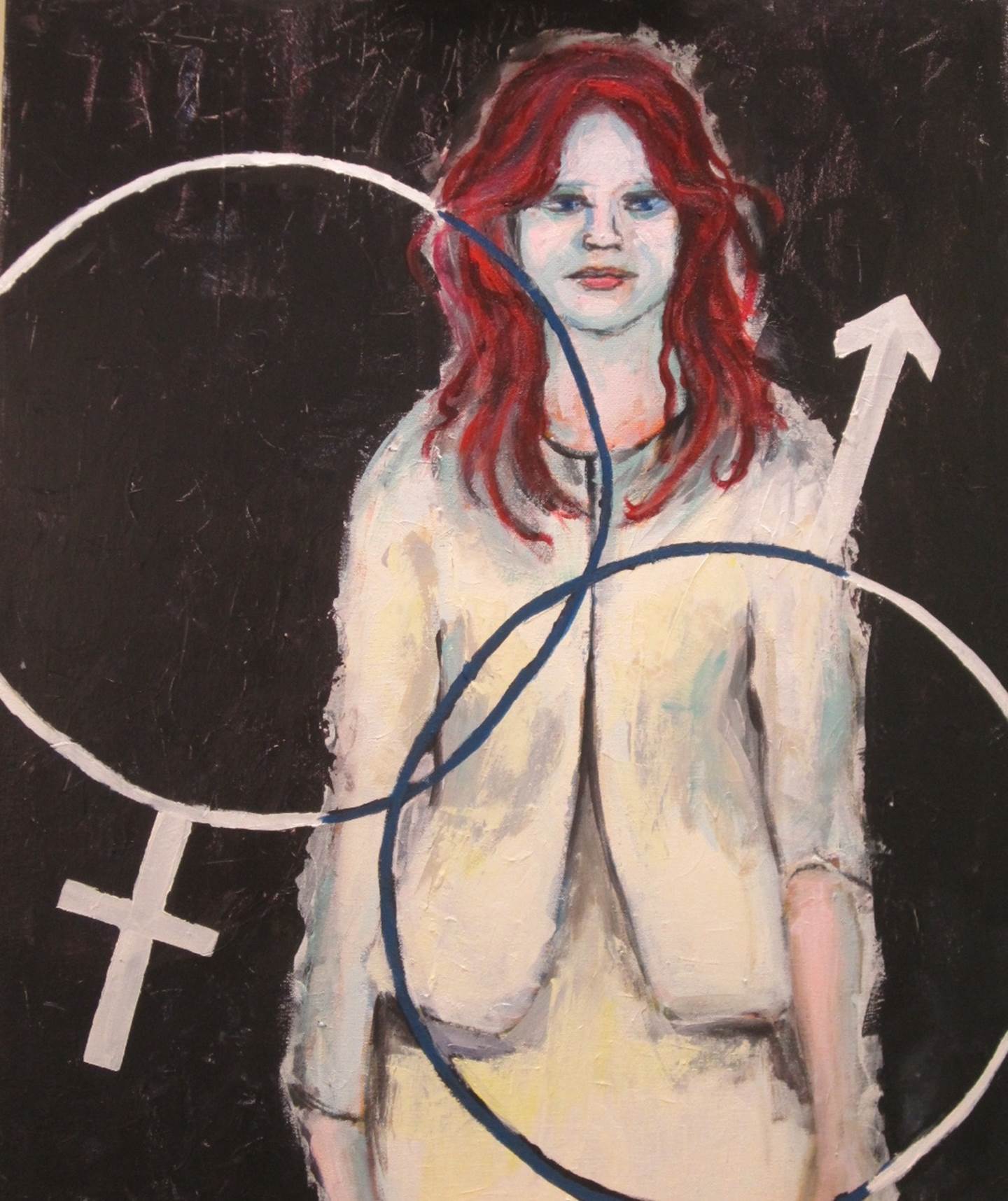 Identity Crisis, original Femme Acrylique La peinture par Connie Freid