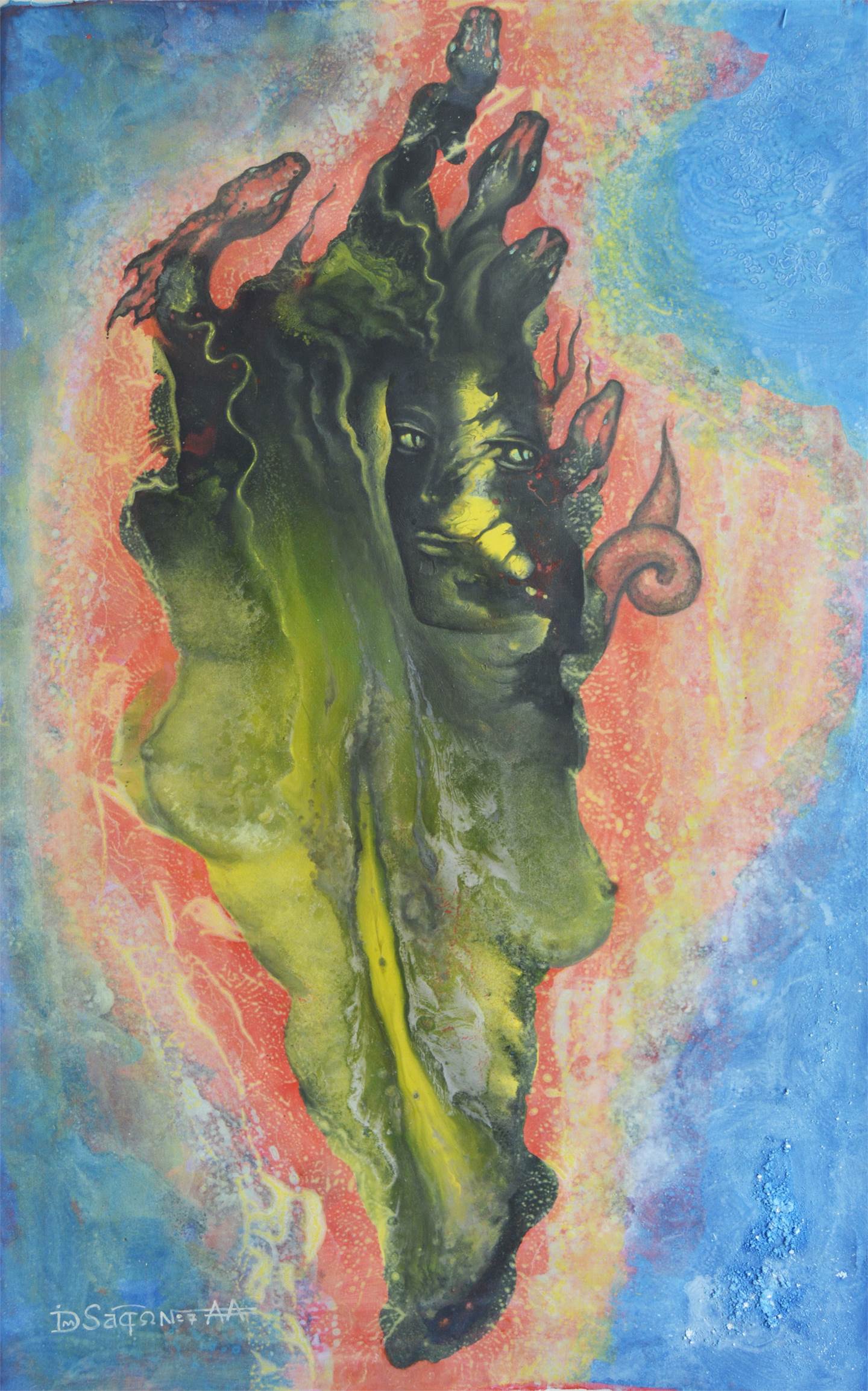Birth of Medusa, original Resumen Lona Pintura de Andrei Autumn